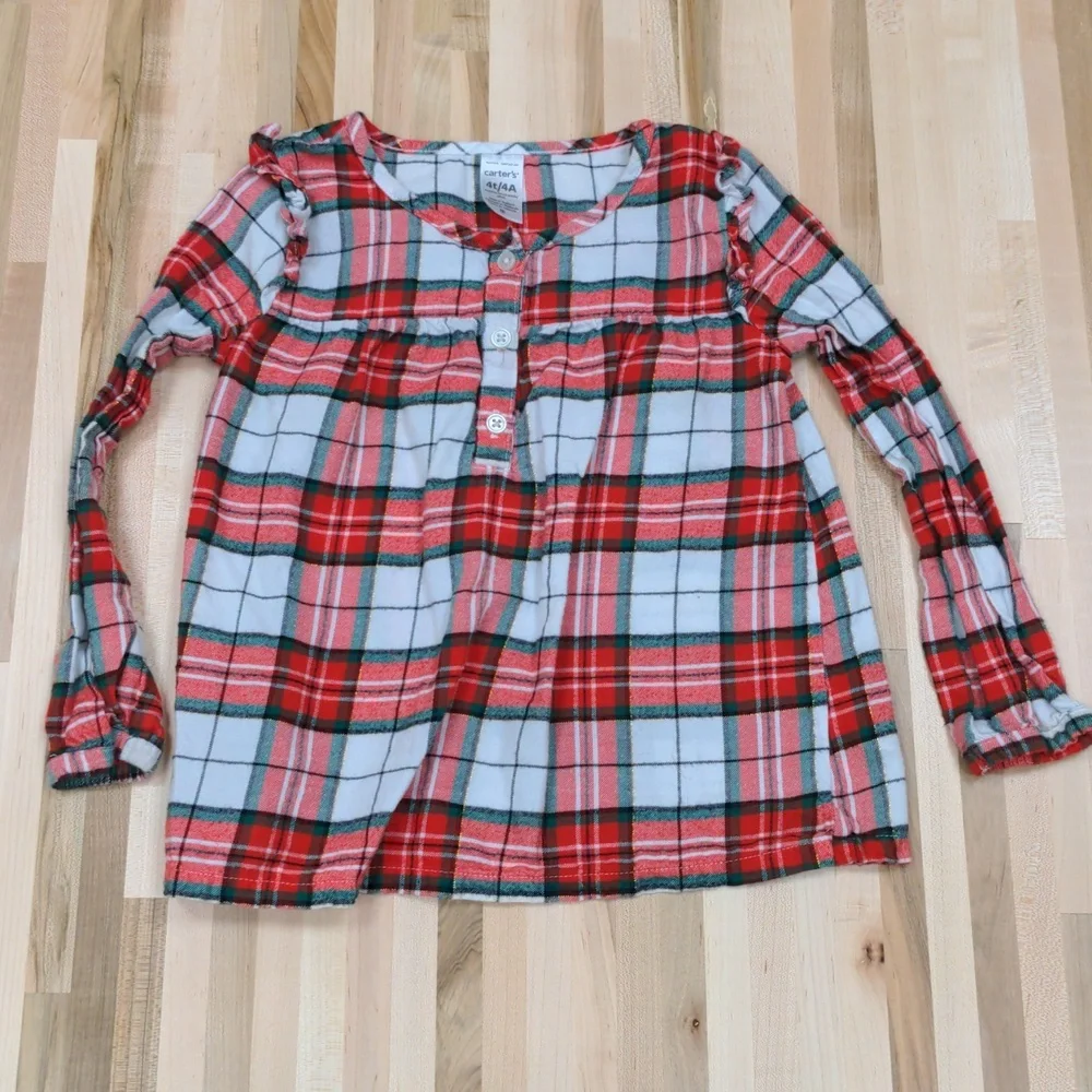 Carter's Plaid Long Sleeve Shirt 4T